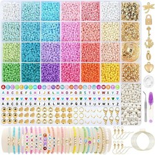 13000Pcs 3mm Glass Seed Beads Kit DIY Jewelry Making Set Bracelet Kit for Girls