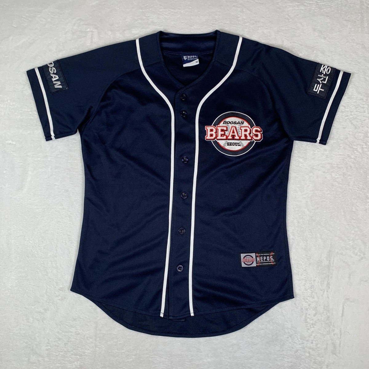 Doosan Bears NEPOS Jersey Men's 90 (Medium) Blue Seoul KBO