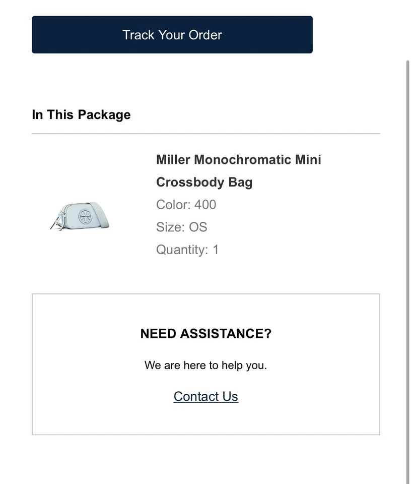 TORY BURCH Mini Miller Monochromatic Ice Blue Leather Crossbody Shoulder Bag - Image 3 of 3