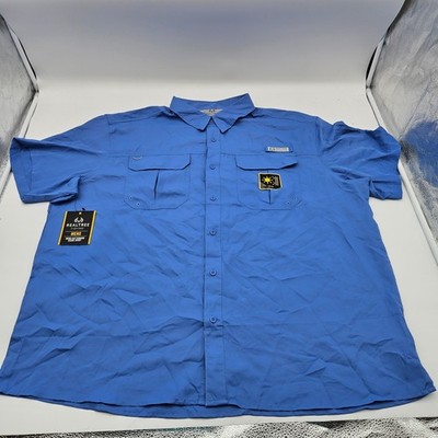 RealTree Fishing Mens Short Sleeve Guide Shirt Blue Yonder 3XL