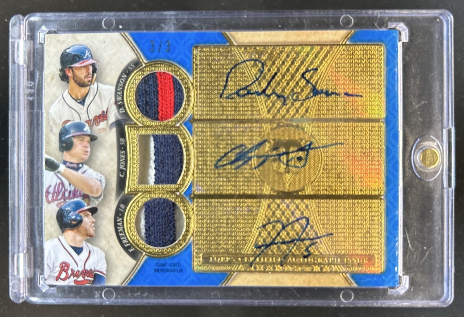 2017 Triple Threads Dansby Swanson Freddie Freeman Chipper Jones Auto Patch #/3