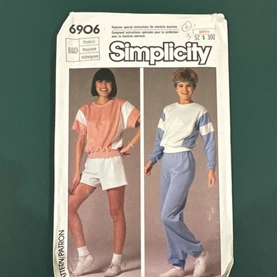 Simplicity Sewing Pattern 6906 Misses Top Pull Pants Shorts Size MED VTG UNCUT