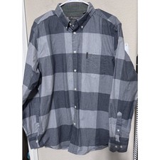 Ben Sherman Mens sz L Button Up Shirt Long Sleeve grey black check