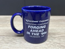 Vintage 1989 Lockheed Martin Forging Ahead In The 90s Blue Coffee Mug