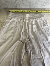 A New Day Jogger Pants Beige High Rise Elastic Drawstring Waist Pockets M