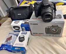 Canon EOS-2000D 24.1MP DSLR Camera - Black (Kit with EF-S 18-55mm IS II Lens)