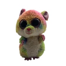 TY Beanie Boos RODNEY Hamster Glitter Eyes 7” Rainbow Plush Stuffed Animal 2019