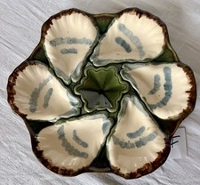 French Longchamp Majolica oysters plate shells /F