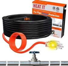 HEATIT Water Pipe Heat Tape - Prevent Freezing & Easy Installation for Metal & P
