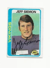 JEFF    SIEMON     VIKINGS      AUTOGRAPHED    CARD