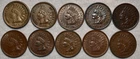 10x AU Indian Head Cent, 1863, 1880, 1889, 2x 1899, 1903, 1904, 1906, & 2x 1909