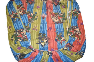 6H LN Vintage SMALL SOLDIERS Army cotton blend Twin Fitted Bed Sheet {Fabric}
