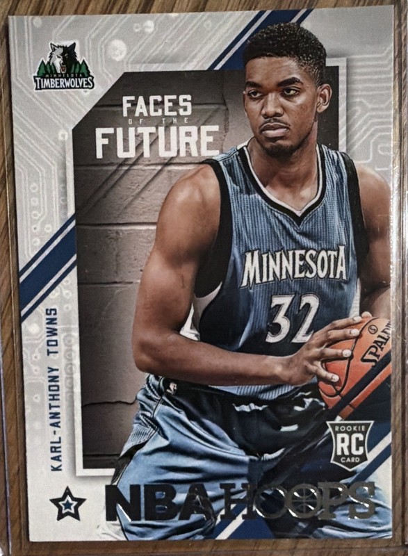 Panini 2015-16 NBA Hoops Karl-Anthony Towns Faces of the Future #5 RC