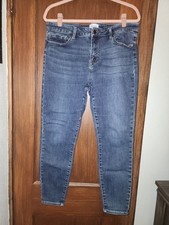 PISTOLA Women's Jeans Medium Wash Blue Denim 5-Pocket Button Zip Solid