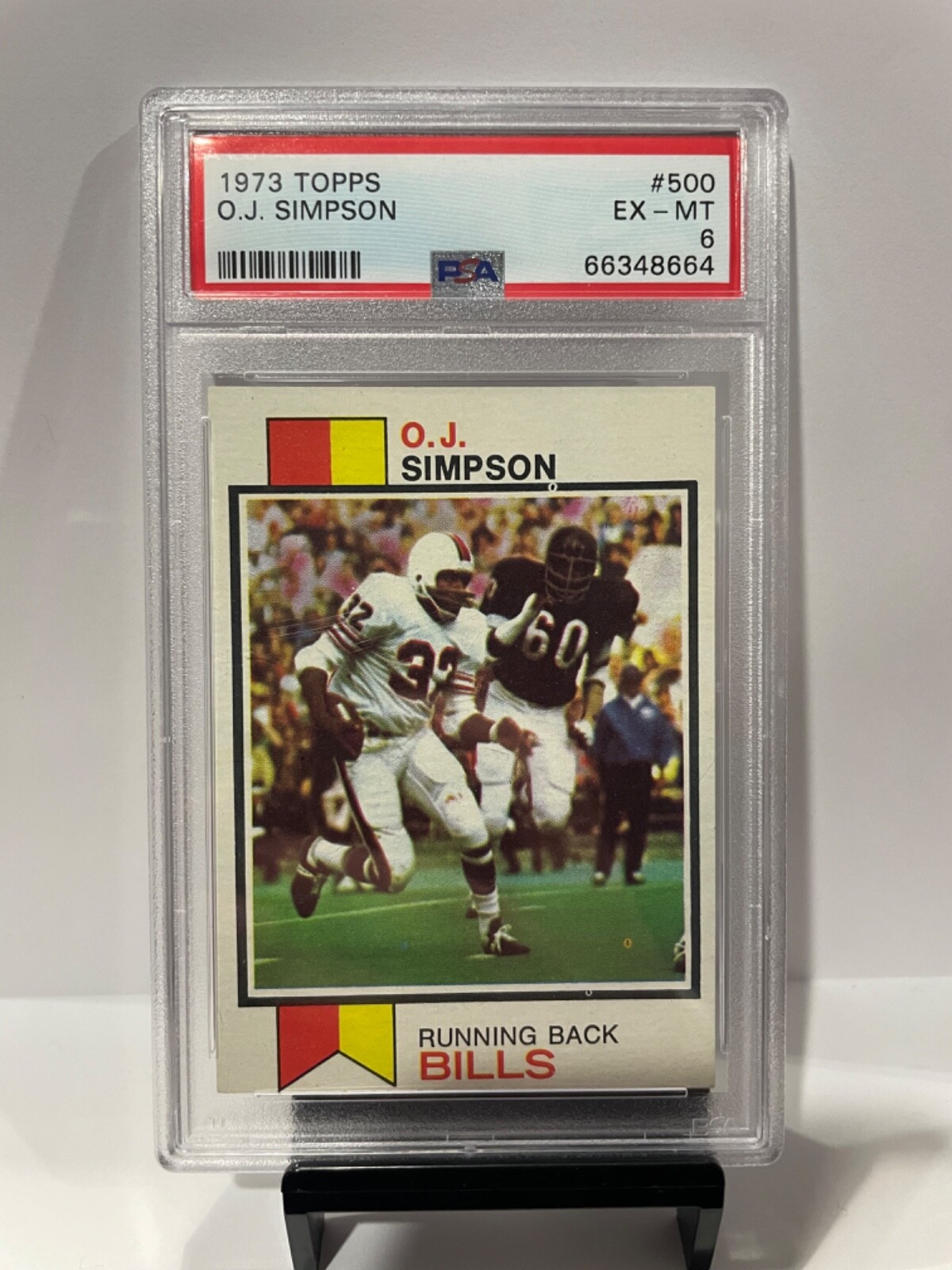 1973 Topps Football O.J. Simpson #500 PSA 6  Slab