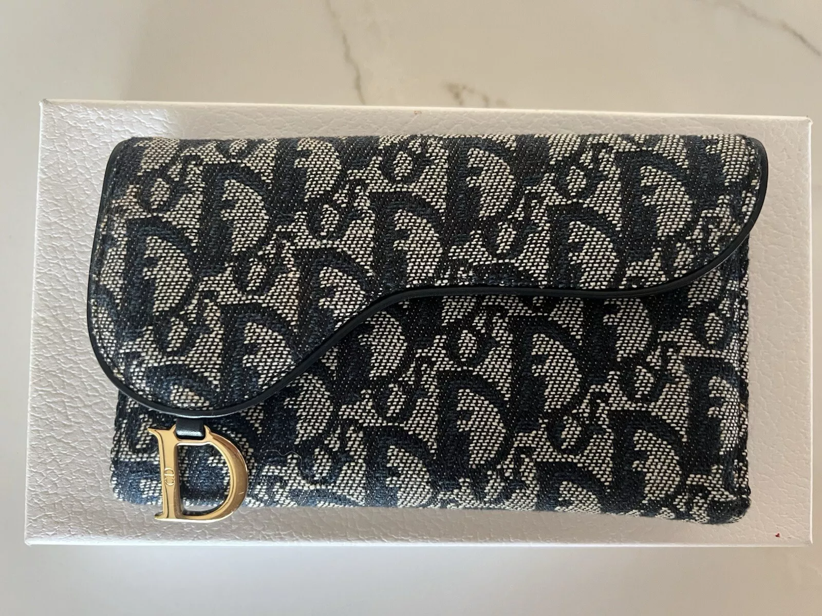 Coffret portefeuille selle oblique Christian DIOR excellent état carte poussière certificat d'authenticité