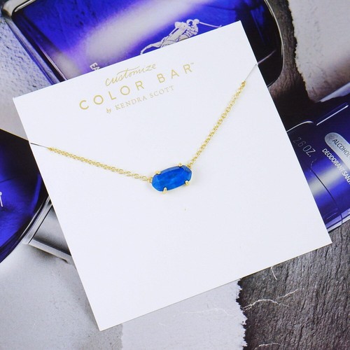 CLEARANCE!! Kendra Scott Ever Cobalt Howlite Necklace Earring Gold Plated - Picture 3 of 5