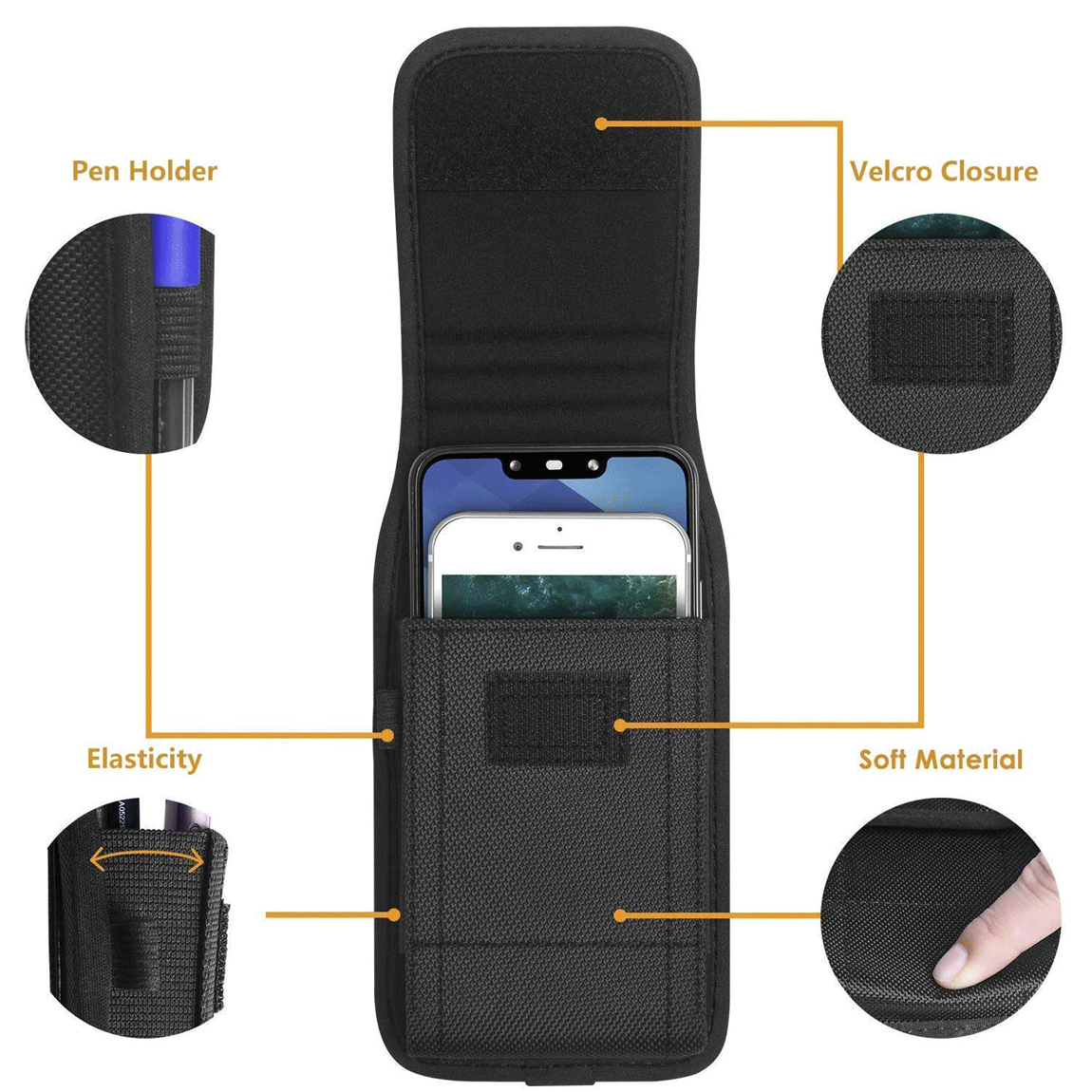 Cell Phone Pouch Tactical Holster Metal Belt Clip Loop Rugged Case (6 sizes) - Picture 17 of 57