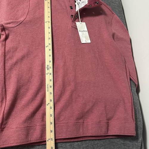$128 TOMMY BAHAMA Flipfield Reversible Snap Mock Suéter Rosa Brezo Para hombres M - Imagen 10 de 11