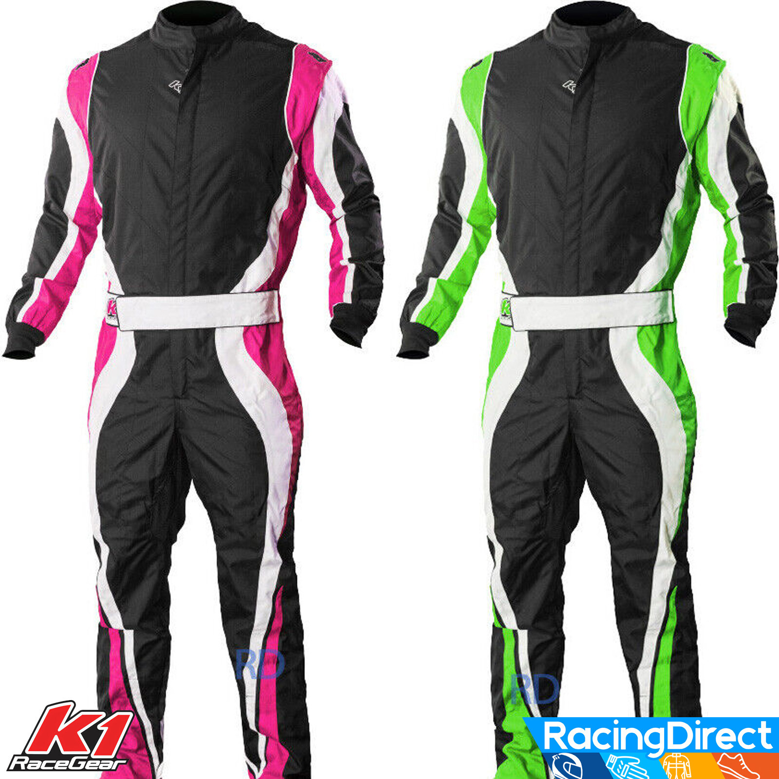 K1 Speed1 Pro Karting Suit Pink & Green Girls & Boys to Adult Kart