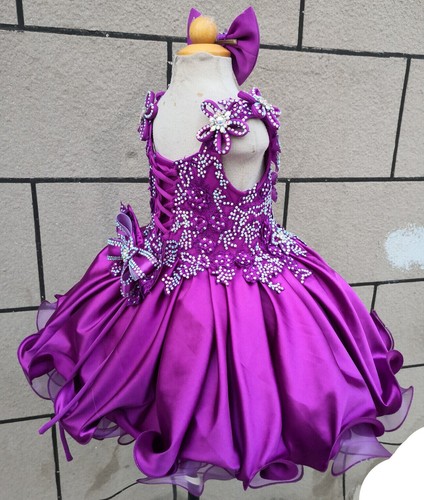 Jenniferwu Girls Tulle Flower Princess Wedding Party Handmade Beaded Dress12-18M