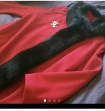 Coat with Mink Fur Collar Chic Outerwear M