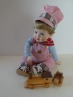 1990 Danbury Mint, "Jimmy" by Elke Hutchins, Train Engineer Porcelain Doll