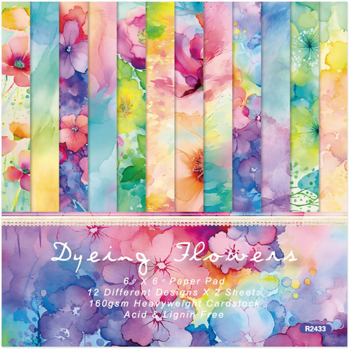 Floral Scrapbook Paper Pad,24 Sheets 6X6 Single Sided Decoupage Patterned Paper