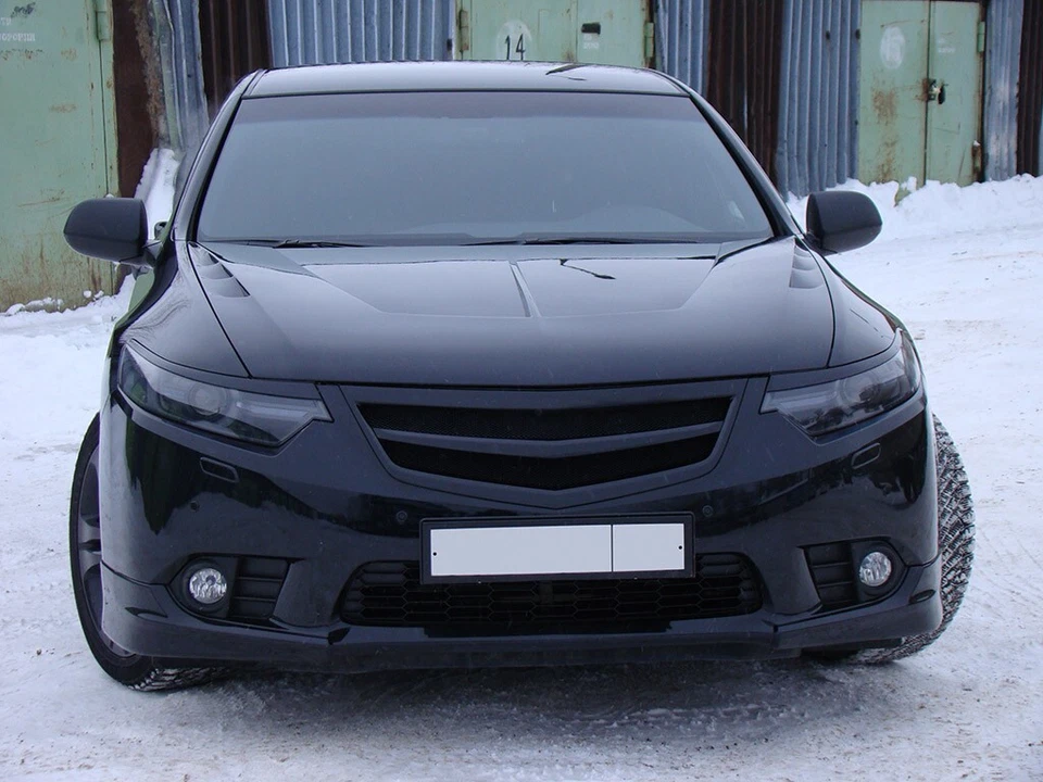 Rejilla delantera ABS var №2 con malla para Honda Accord 8 CU/CW Acura TSX 2011-2014 Foto 2 de 4