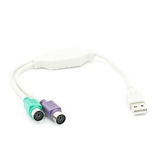 BIGtec USB auf 2x PS/2 Adapter für Tastatur Maus Konverter Kabel PS2 Buchse