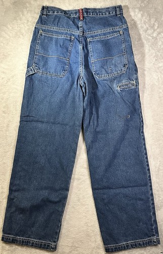 Bugle Boy (90’s) Vintage Unisex Youth Medium Wash Carpenter Jeans Size 14 - Picture 2 of 8