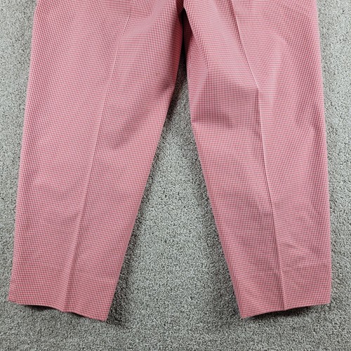 Talbots Womens Pants 12 Red White Gingham Italian Stretch Cropped Lined Side Zip - Picture 5 of 12
