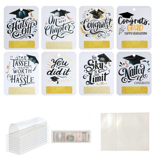 8pcs Classic Gold Black Gift Card Holder Paper Congratulations Notes Gift - Picture 13 of 22