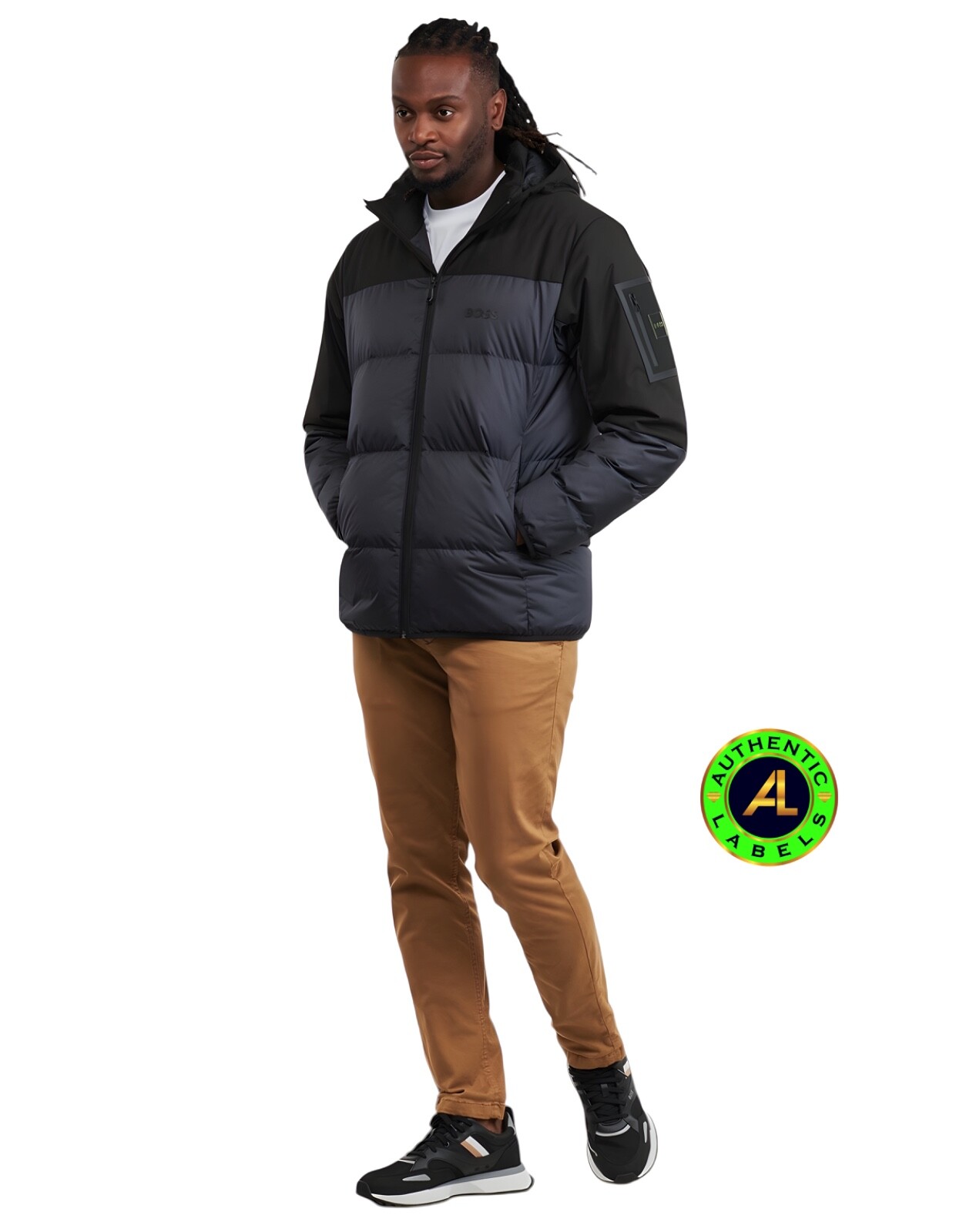 BOSS J_Hamar 3 Water Repellent Down Jacket With Detachable Hood S Navy RRP £389 image 4