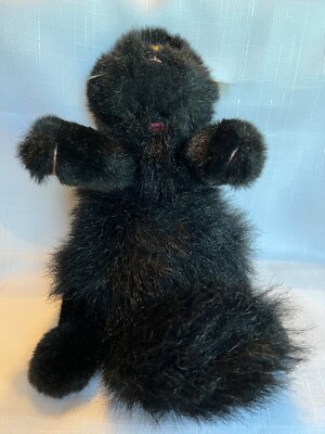 TY 1997 Licorice Black Cat Kitty Plush PVC Red Bow LARGE 15  Tag Mint