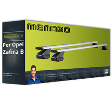 Barre portatutto alluminio adatto per Opel Zafira B Tipo A05 Menabo Omega Plus