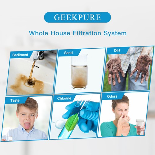 Geekpure 2 Stage Whole House Water Filter System-1" NPT 4.5" x 10" - PP Carbon - Picture 9 of 9