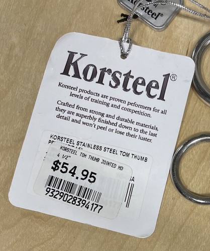 Korsteel Tom Thumb Pelham Horse Snaffle Bit with Curb - 4 1/2" Stainless Steel - Picture 2 of 2