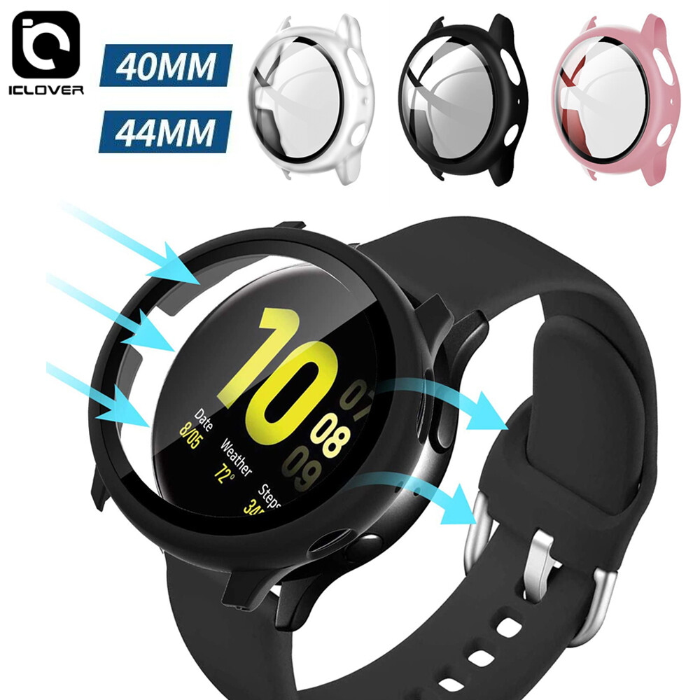 Pack Fr Samsung Galaxy Watch Active 40/44mm Screen Protector Case Full  Cover