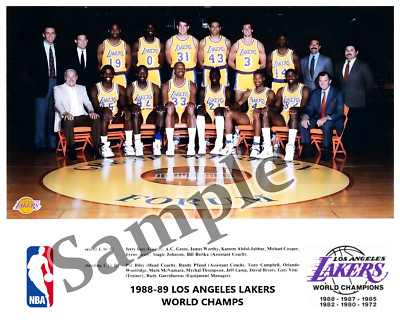NBA 1988 - 89 World Champs Los Angeles Lakers Team Picture