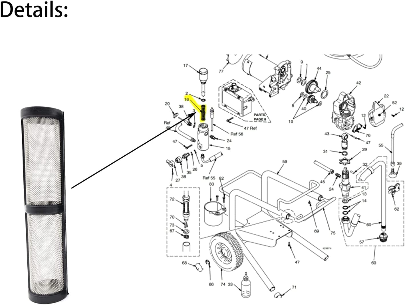 New Airless Sprayer Pump Manifold Strainer 246384 for 390 490 395 495 595