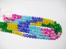 Multicolor cracked glass beads. Colorful glass beads 6mm/8mm10mm. Jewelry making