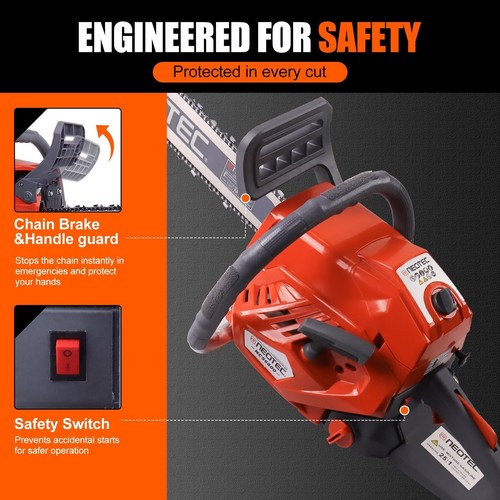 68cc Gasoline Chainsaw 22"Bar Powered Upgraded Engine Wood Cutting Gas Chain Saw - Picture 5 of 13