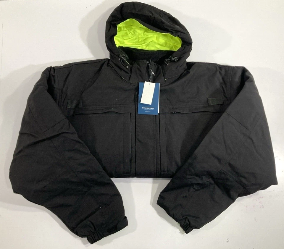 NWT XL REG PROPPER REVERSIBLE ANSI III JACKET COAT W/ LINER F5433 BLACK & HI-VIS - Image 4 of 4