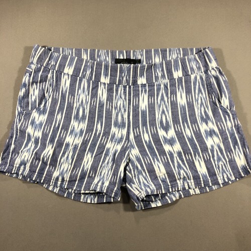 PrAna Shorts Womens Medium Blue White Stripe 3in Inseam Cotton Casual eBay
