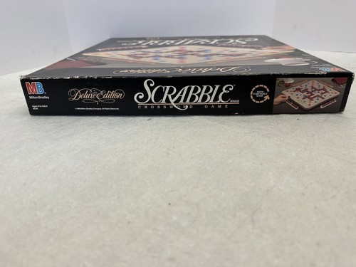 Scrabble Deluxe Edition W/ Turntable Base 1989 Milton Bradley Burgundy Tiles - Picture 15 of 20