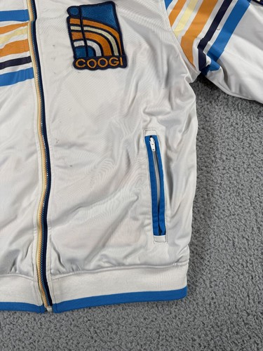 Vintage Coogi Track Jacket Mens Medium White Reversible Spell Out Logo Full Zip - Picture 14 of 18
