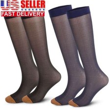 1/2/3Pairs Mens Ultra Thin Dress Socks Silk Sheer Business Socks Soft Nylon Work