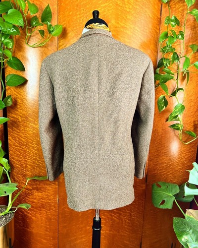 PAUL SMITH Made In Italy Wool Notched Lapel Brown Cream Suit Jacket Blazer 44 46 - Picture 9 of 12