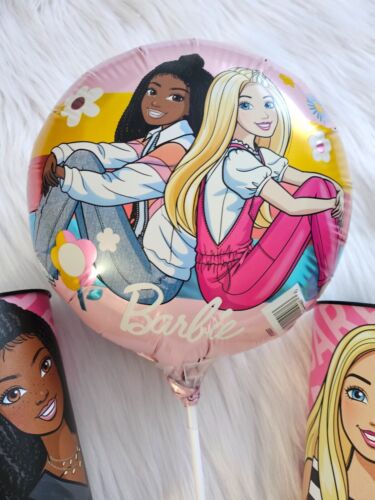 9" Foil Barbie Balloon with Stick and 2 Barbie cups - Picture 2 of 6